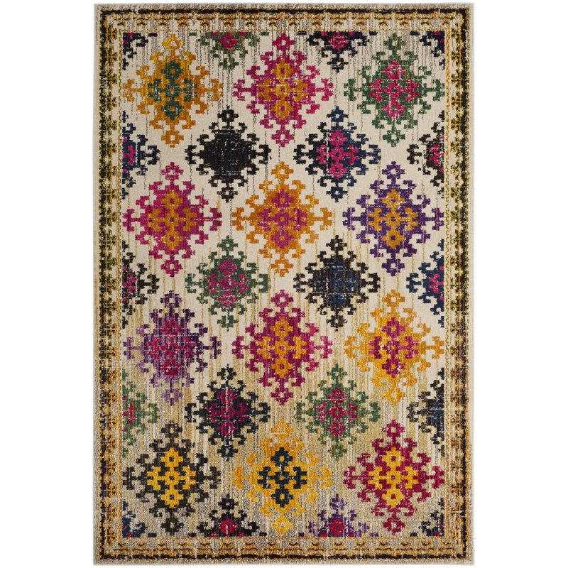 Bungalow Rose Chana Yellow/Pink Area Rug & Reviews Wayfair